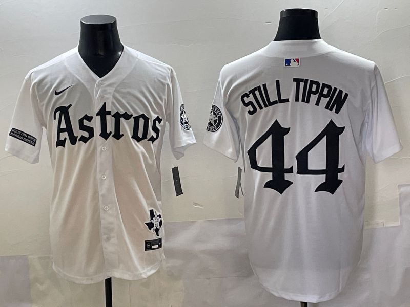 Men 2025 Houston Astros #44 Still Tippin White Five generations Joint Name Nike MLB Jersey style 12->houston astros->MLB Jersey